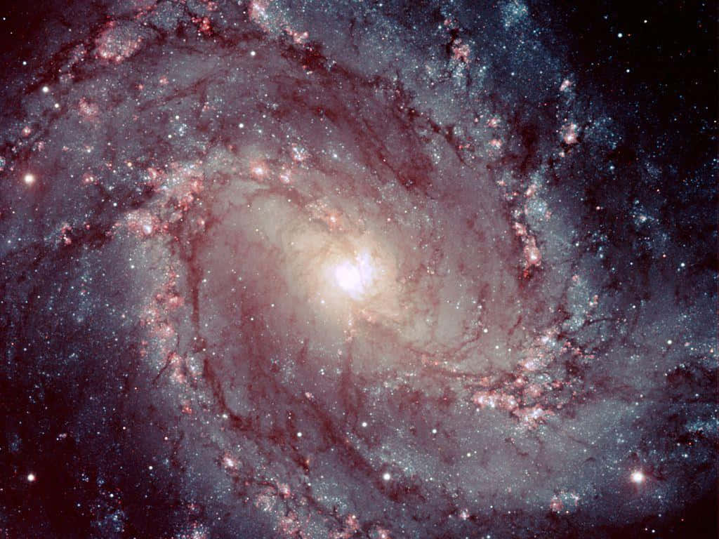 Spiral Galaxy, pink and blue nebulae, star-studded cosmic backdrop, SD Desktop Wallpaper