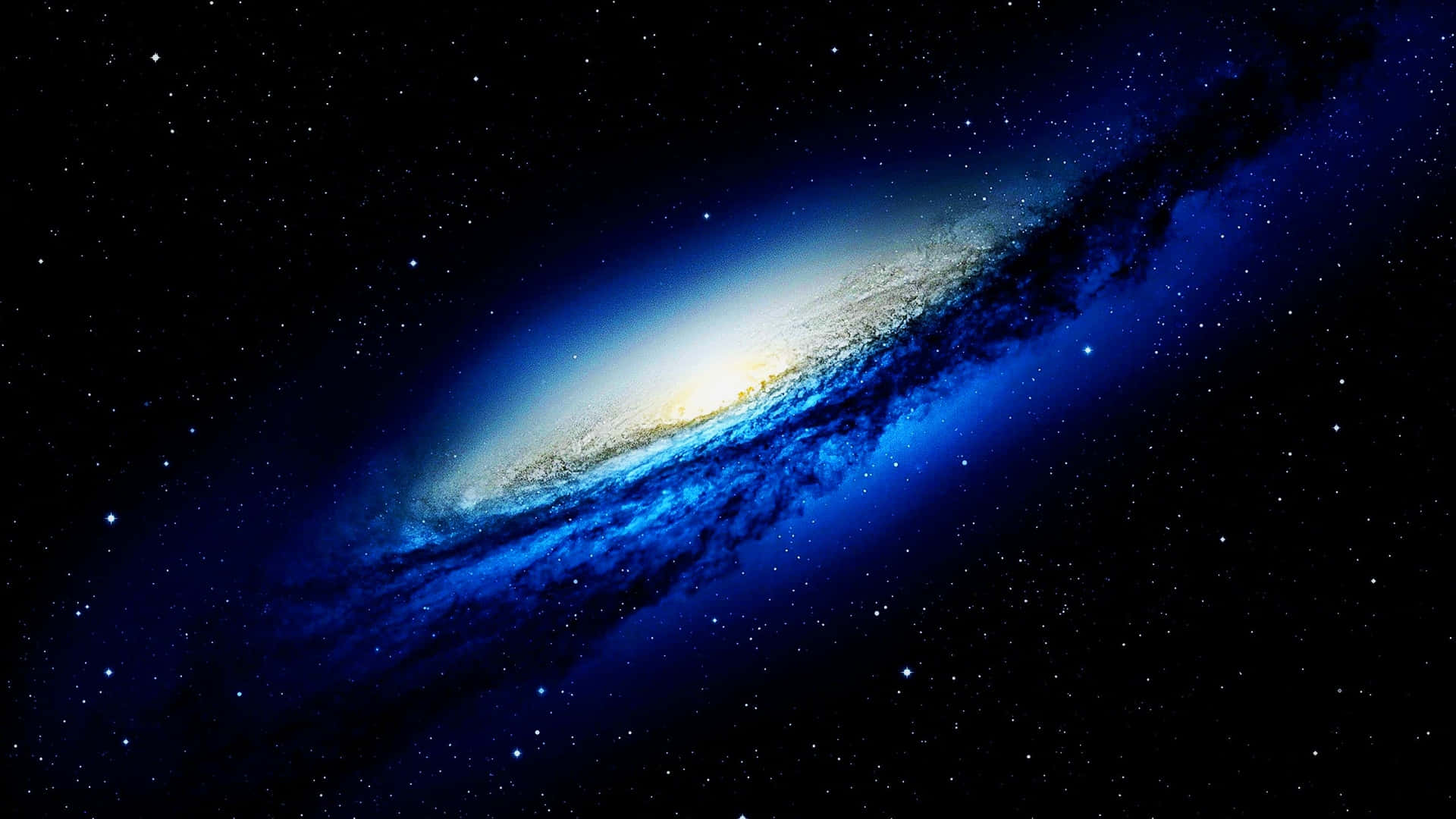 majestic galaxy sweep, spiral galaxy, blue and white light, Full HD Desktop Wallpaper