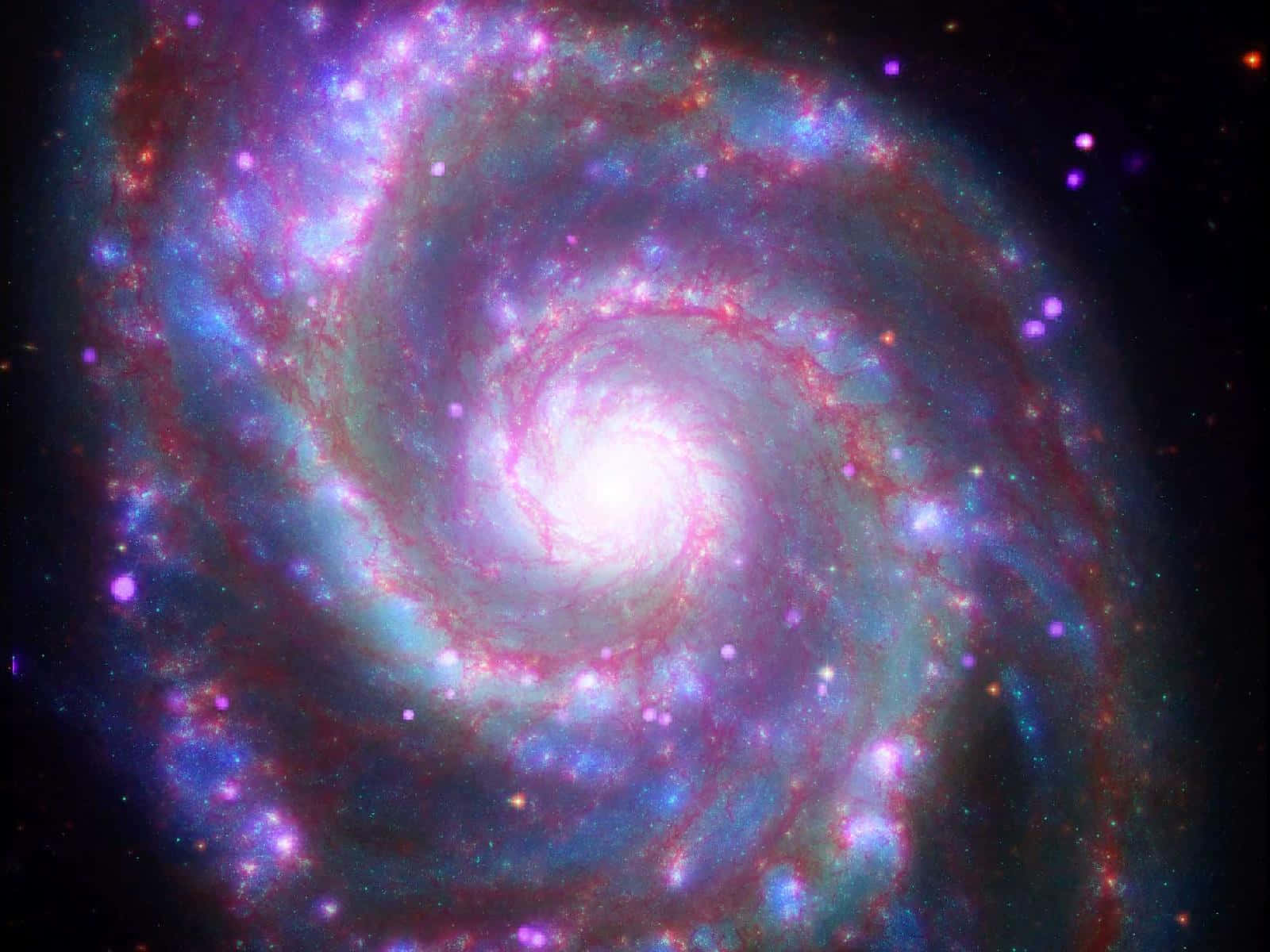Spiral Galaxy, vibrant blues, purples, HD Desktop Wallpaper