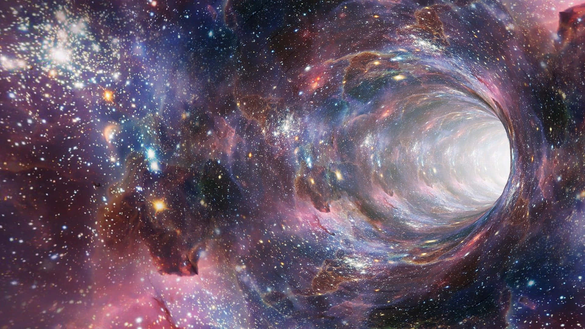 black hole, spiral galaxy, nebula, Full HD Desktop Wallpaper