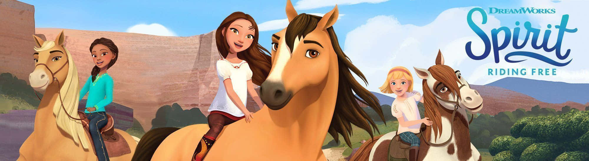 Spirit Riding Free, desert canyon, sunlit, Full HD Desktop Wallpaper