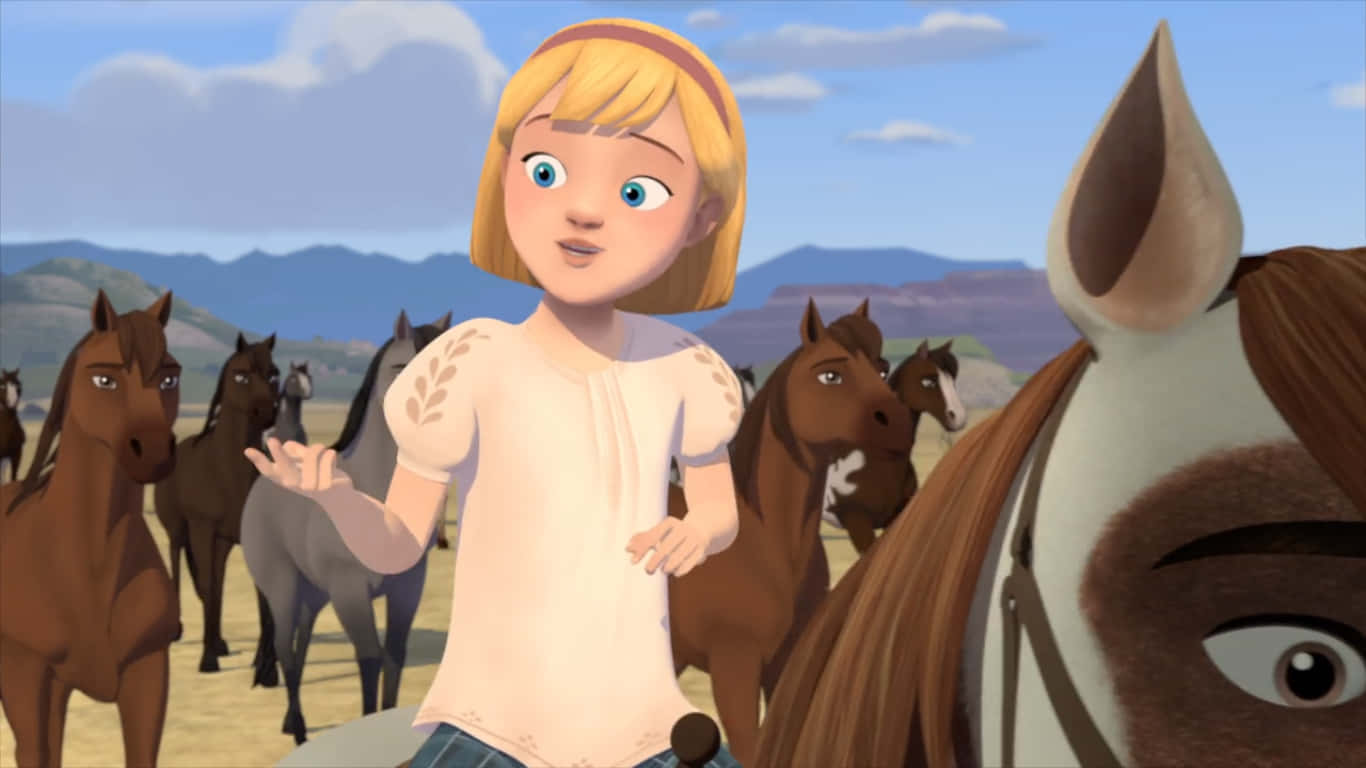 Spirit Riding Free, girl, horse, HD Desktop Wallpaper