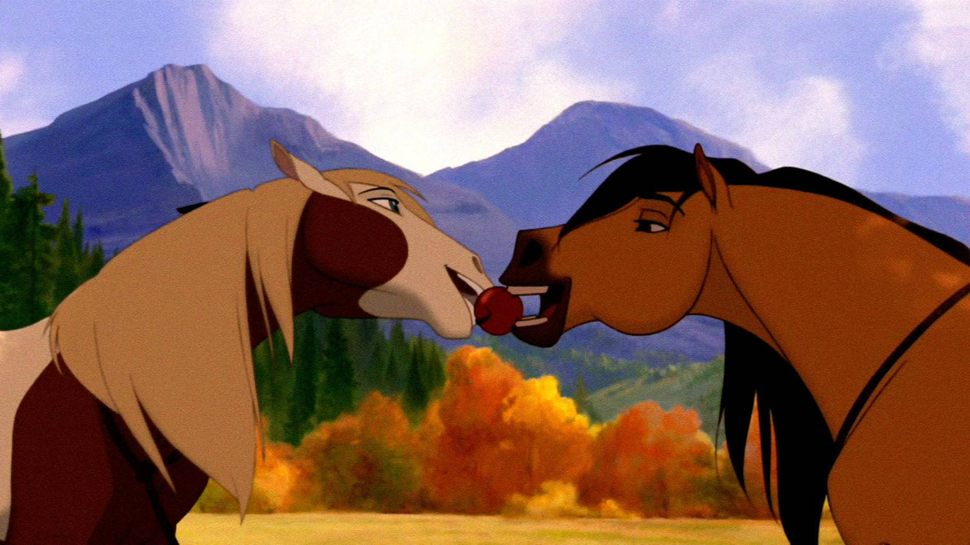Spirit Stallion Of The Cimarron, horses, apple, Full HD Desktop Wallpaper