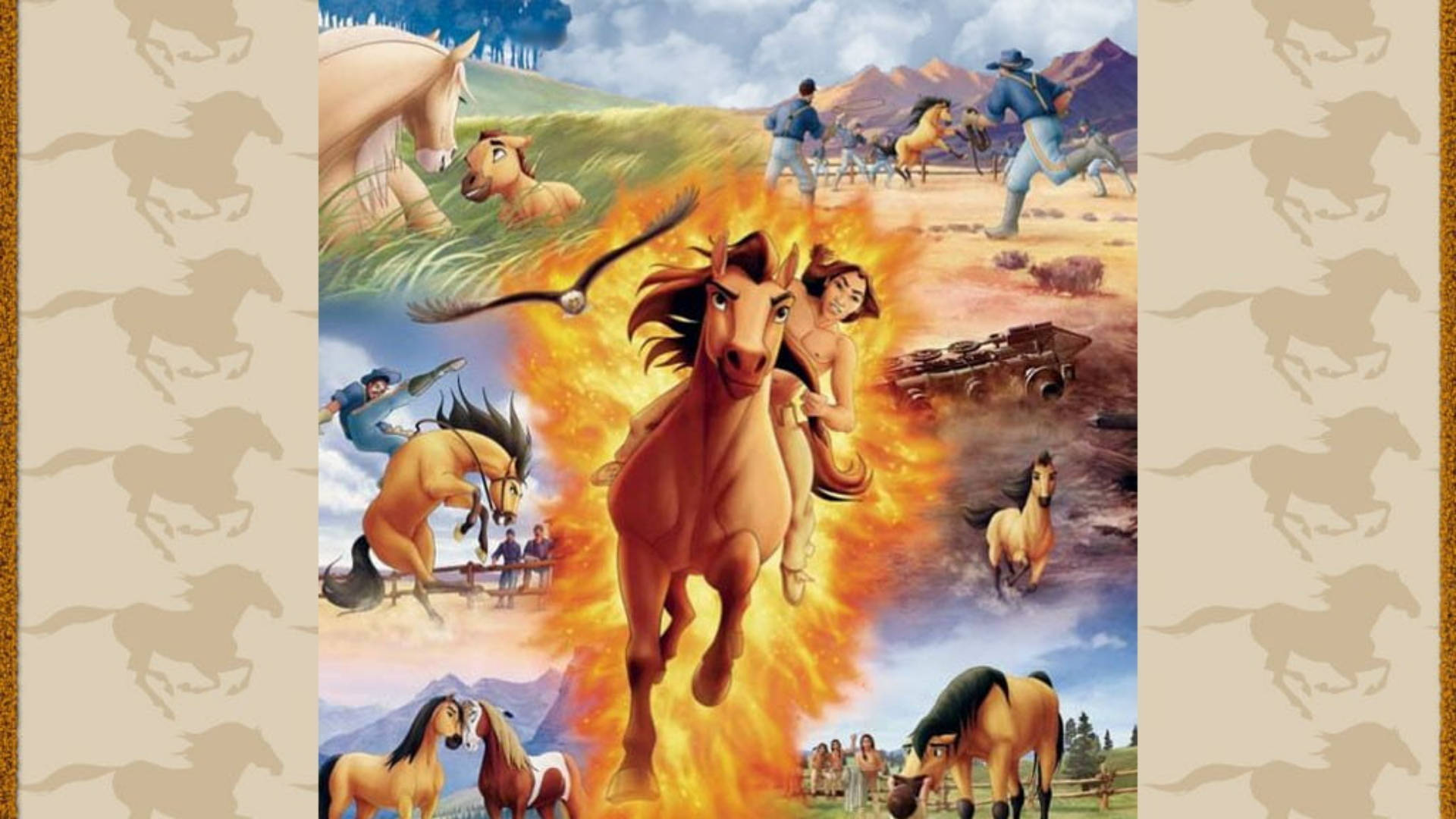 Spirit Stallion Of The Cimarron, horse, rider, Full HD Desktop Wallpaper