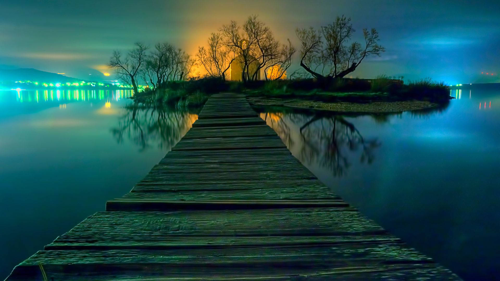 Spirit Of The Lake, wooden pier, tranquil lake, Full HD Desktop Wallpaper