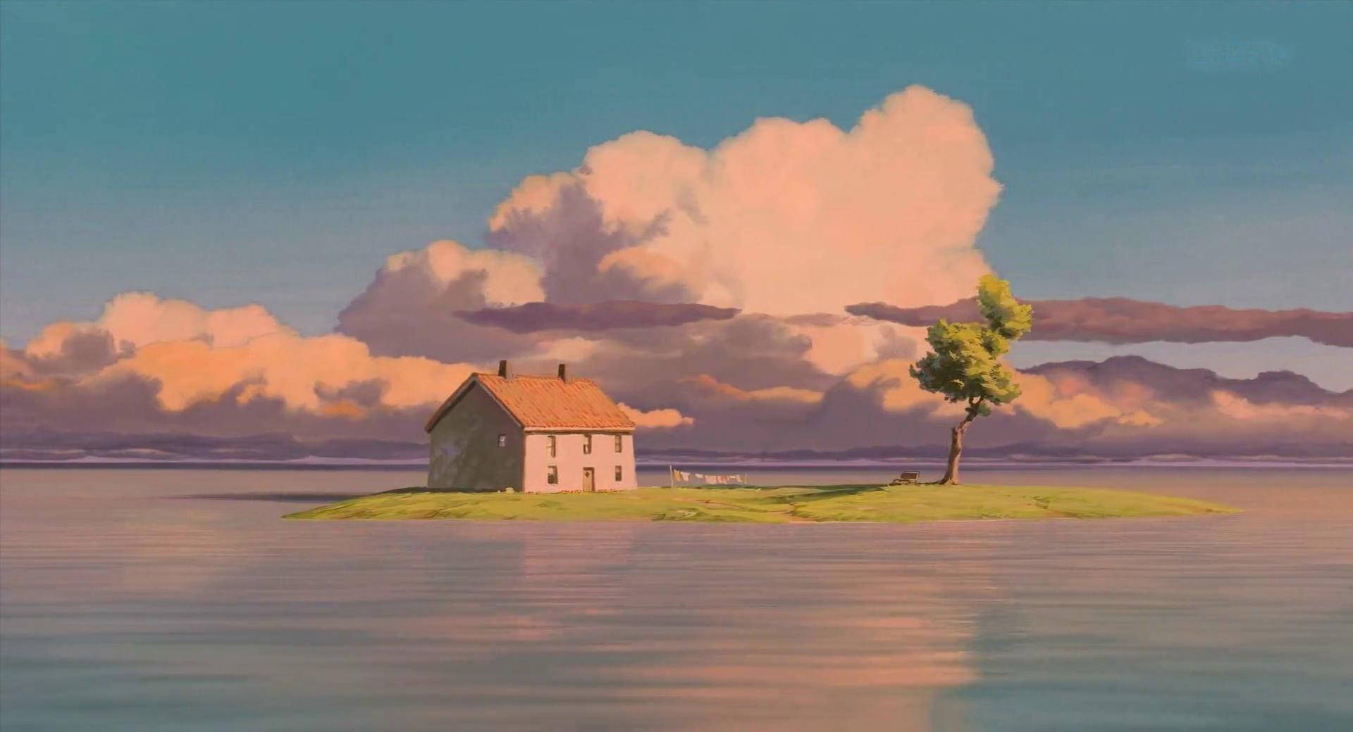 Spirited Away, house, island, Full HD Desktop Wallpaper
