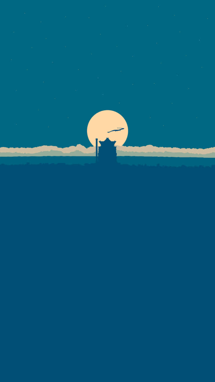 Spirited Away, pagoda, full moon, HD Phone Wallpaper