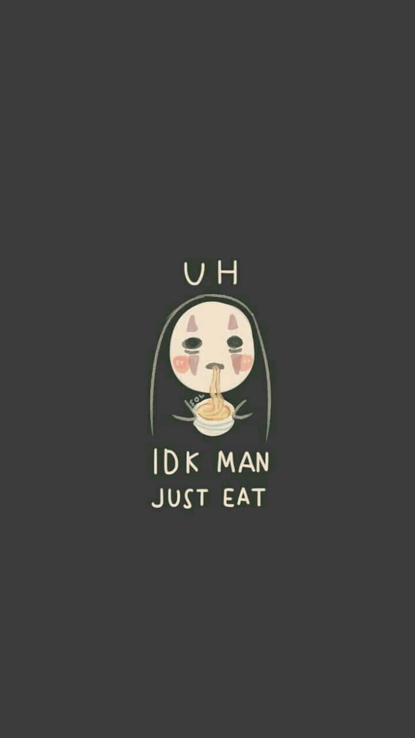 Spirited Away, cute cartoon ghost, noodle in mouth, HD Phone Wallpaper