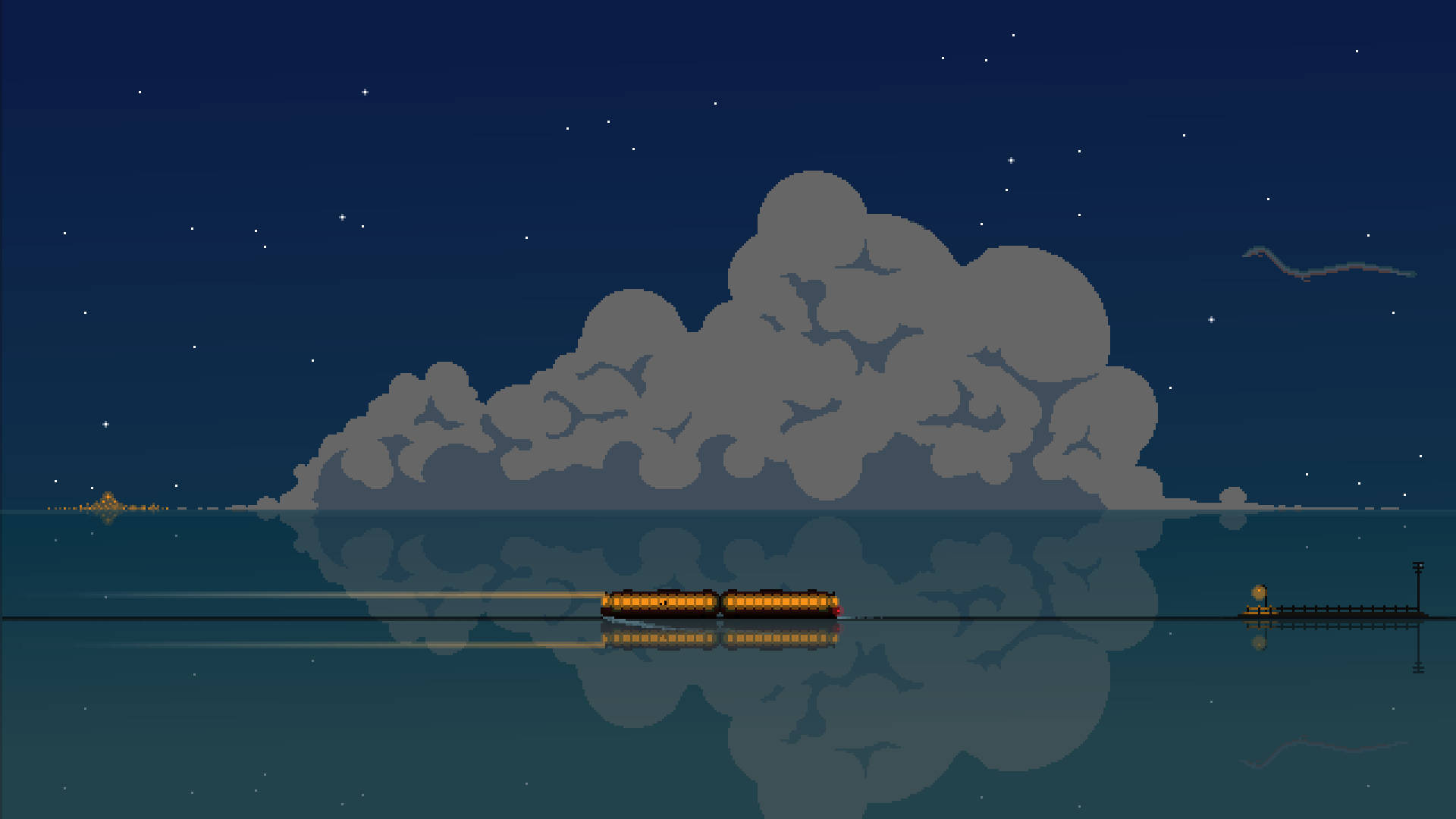 Spirited Away, pixel art, train, Full HD Desktop Wallpaper