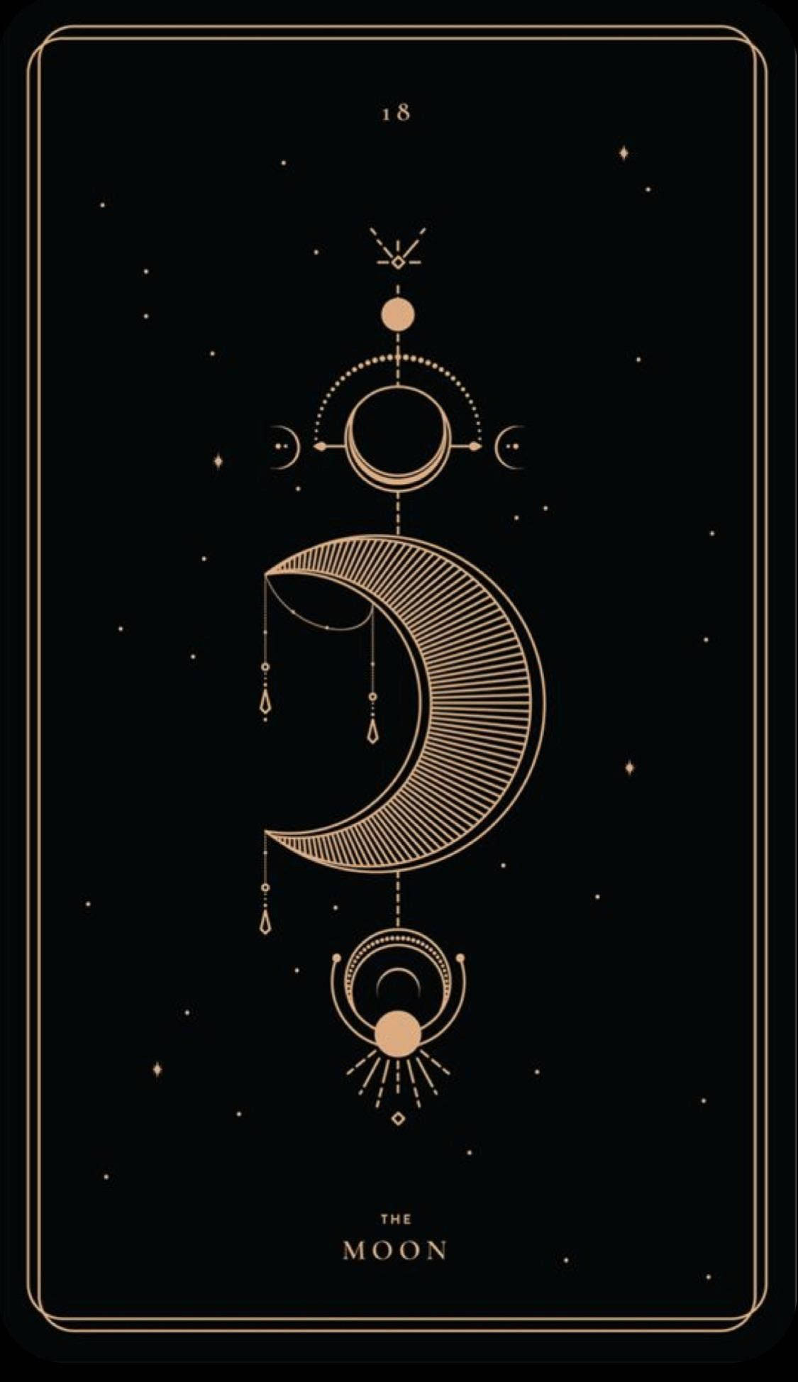 spiritual aesthetic, soul tarot card, moon, Full HD Phone Wallpaper
