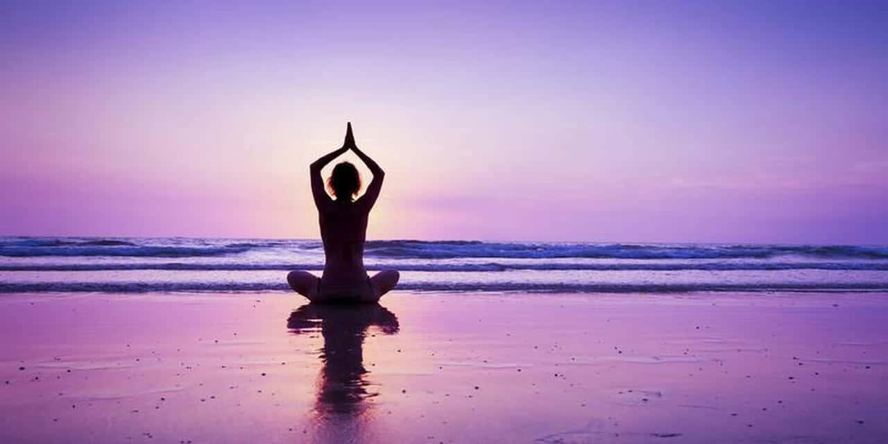 spiritual awakening, silhouette, person meditating in yoga pose, HD Desktop Wallpaper