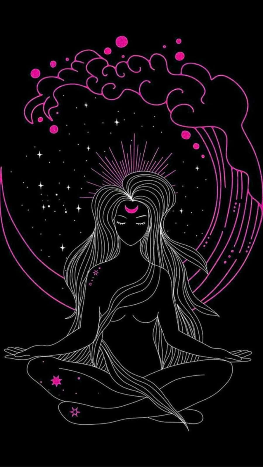 spirituality 900 x 1599, cosmic pink wave, starry sky, HD Phone Wallpaper