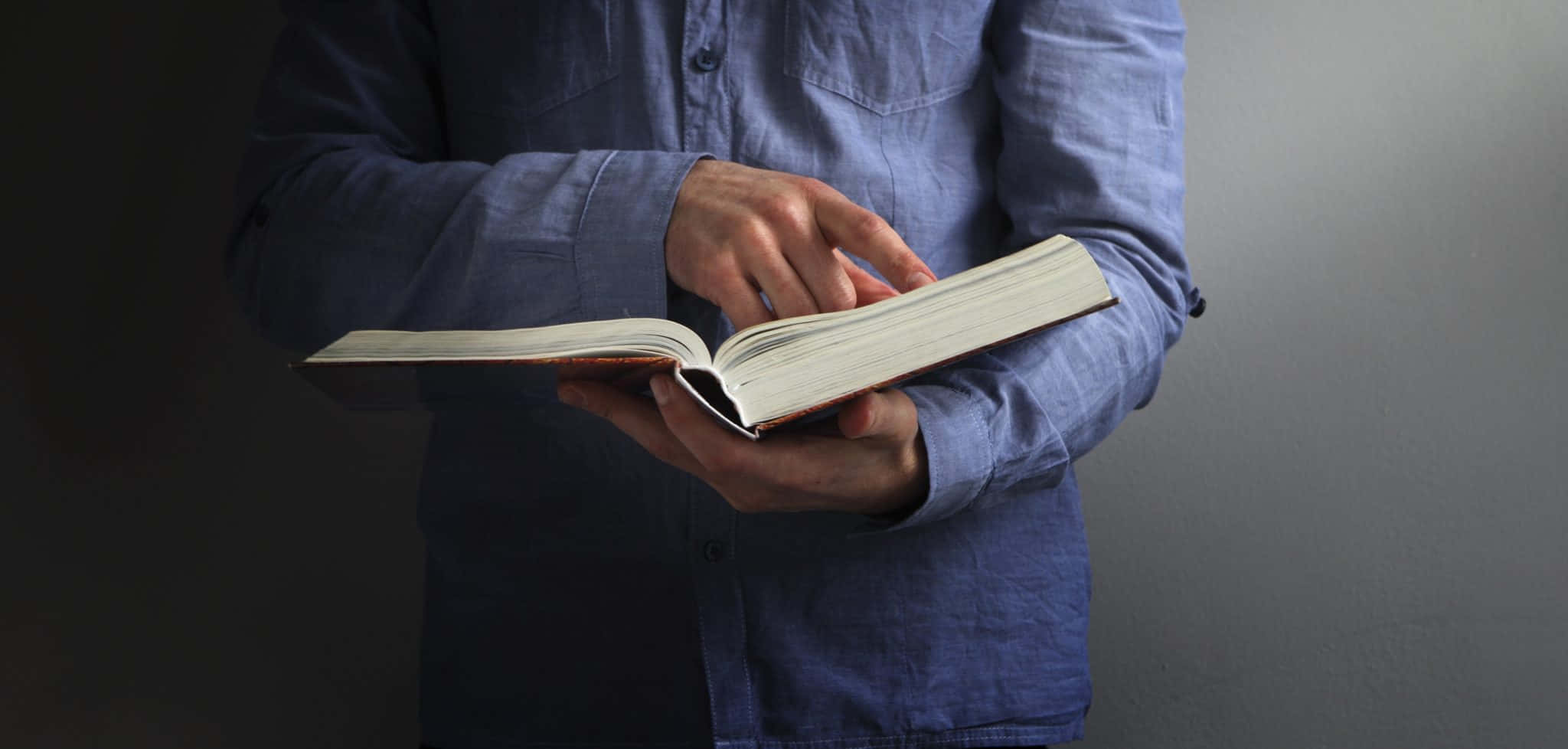 Bible Study, blue shirt, open book, Full HD Desktop Wallpaper