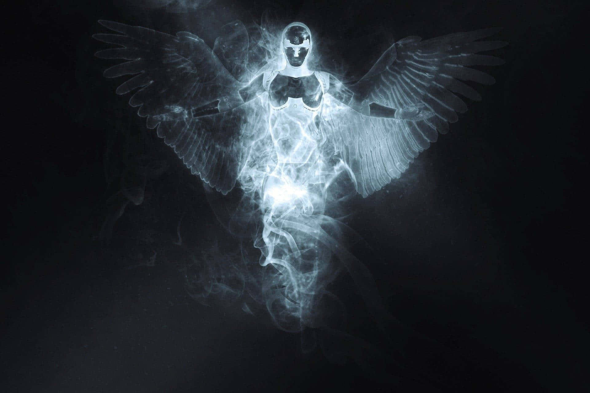 Spiritual Desktop, angelic figure, outstretched wings, Full HD Desktop Wallpaper
