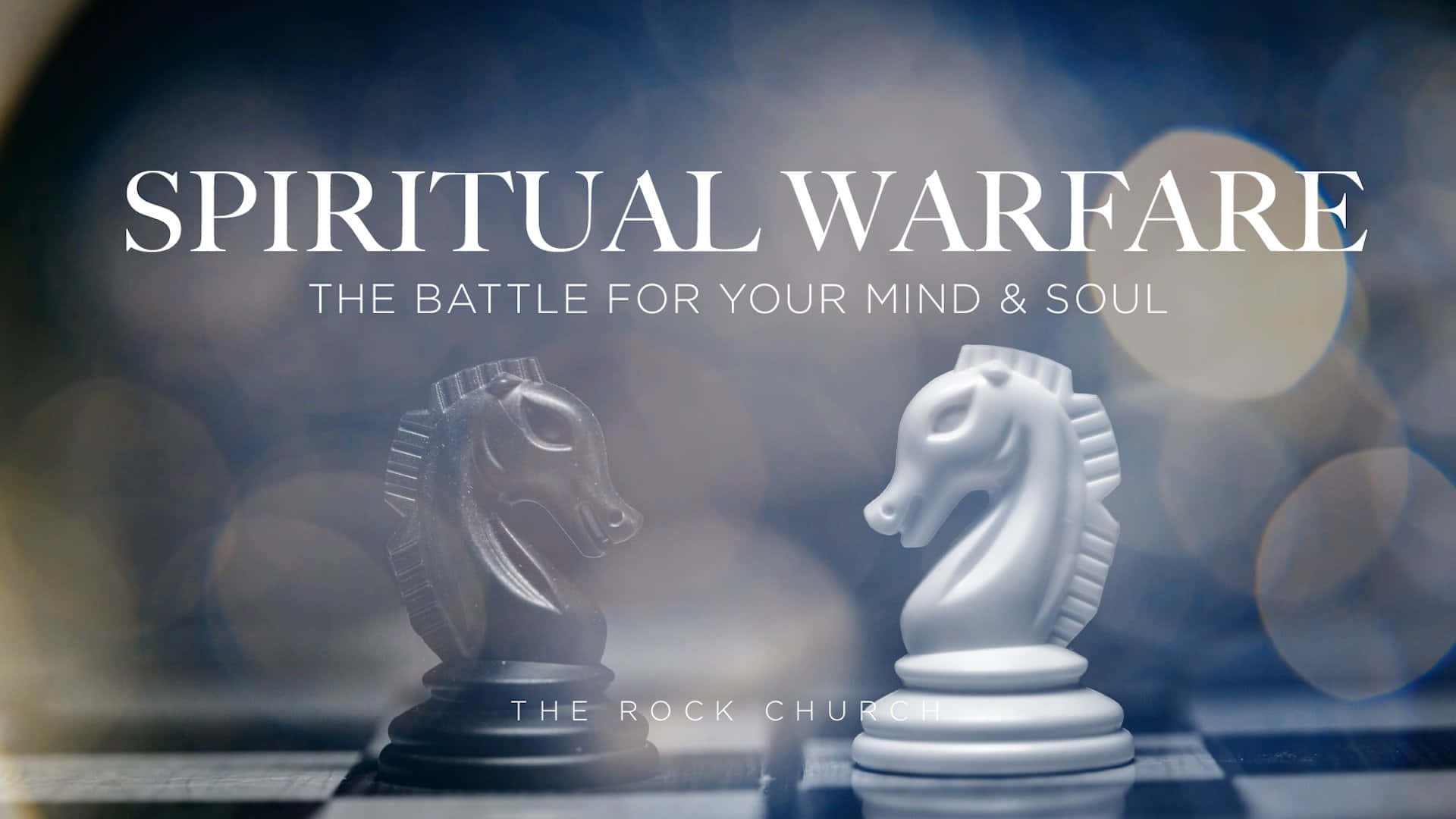 spiritual warfare, chess knights, blurred board, Full HD Desktop Wallpaper