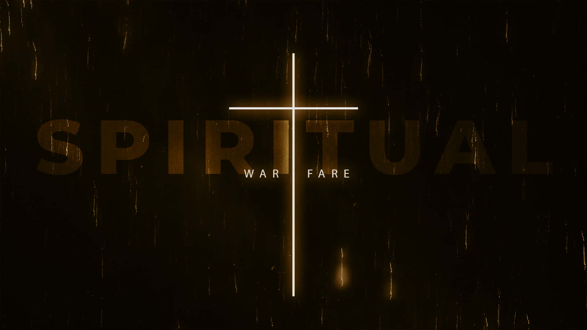 spiritual warfare, glowing golden cross, dark rainy background, Full HD Desktop Wallpaper