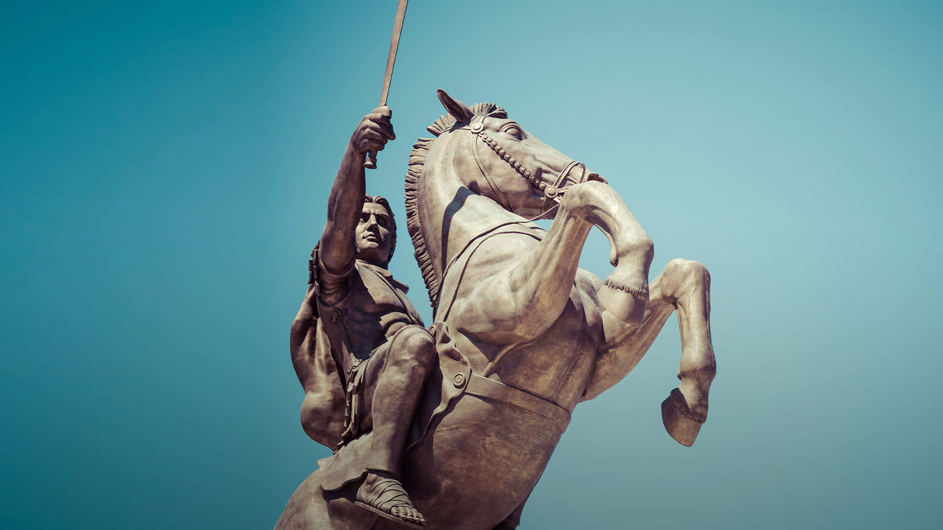 spiritual warfare, bronze equestrian statue, warrior, Full HD Desktop Wallpaper