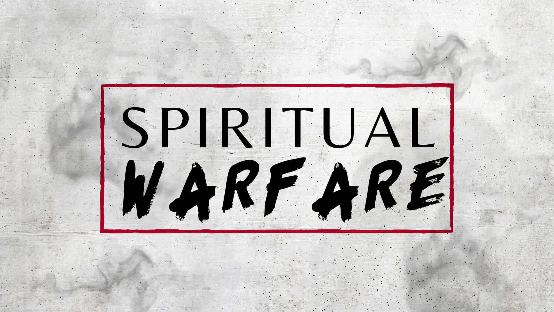 Spiritual Warfare, black brushstroke font, red rectangle, Full HD Desktop Wallpaper