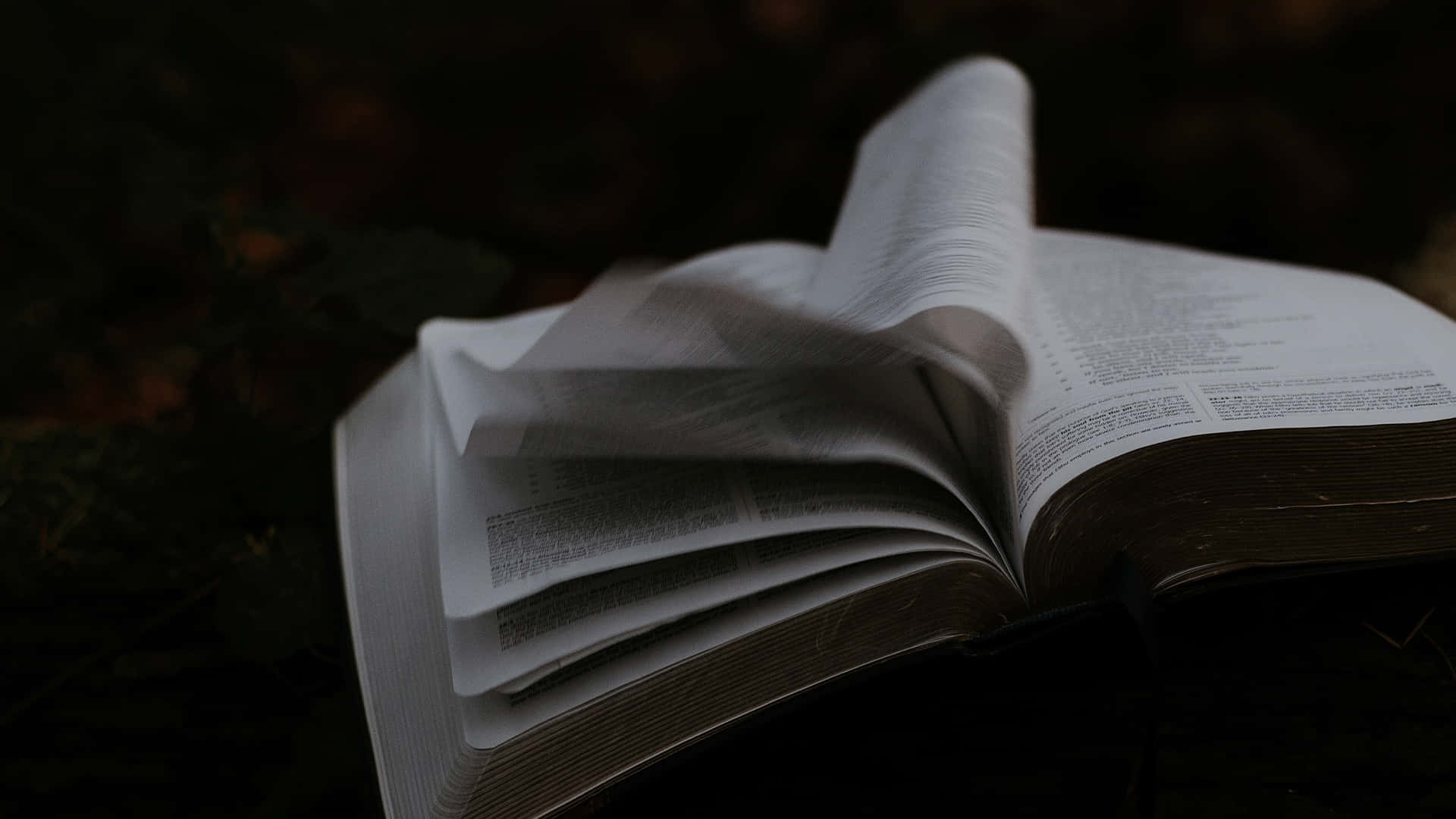 Spiritual Warfare, open book, pages fanned out, Full HD Desktop Wallpaper