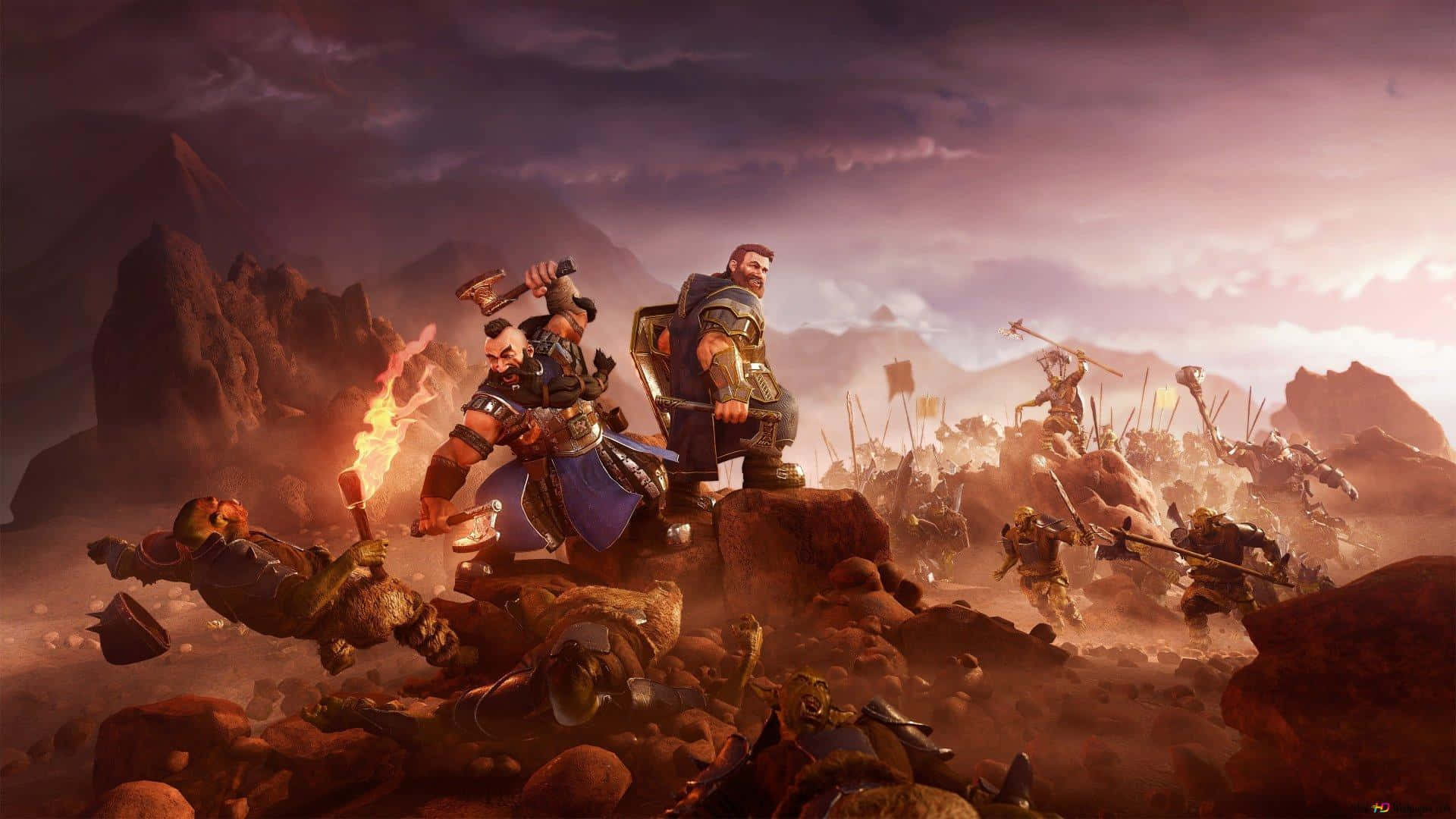 Spiritual Warfare, rocky battlefield, stormy twilight sky, Full HD Desktop Wallpaper