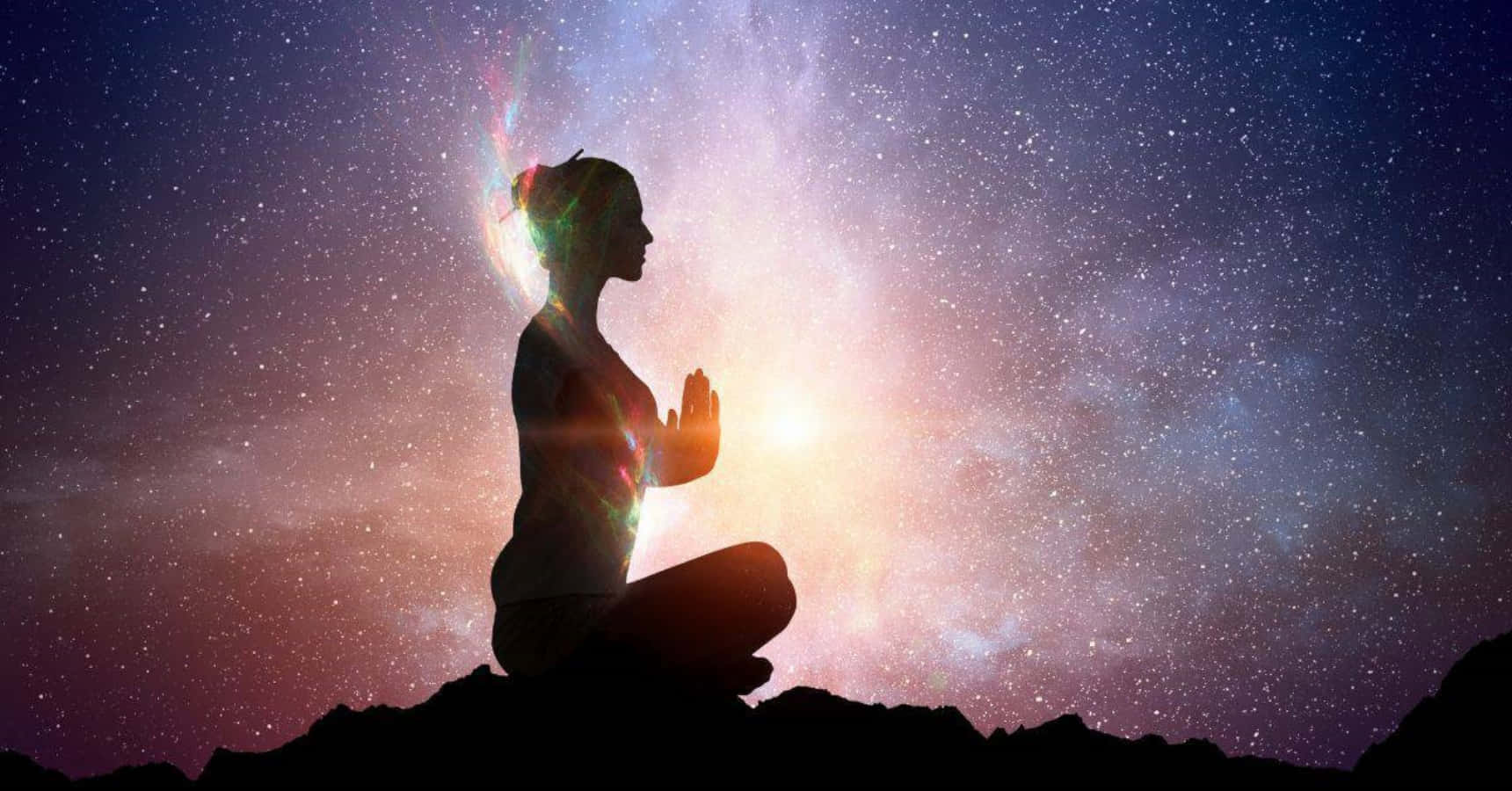 spirituality, woman meditating, mountain, HD Desktop Wallpaper