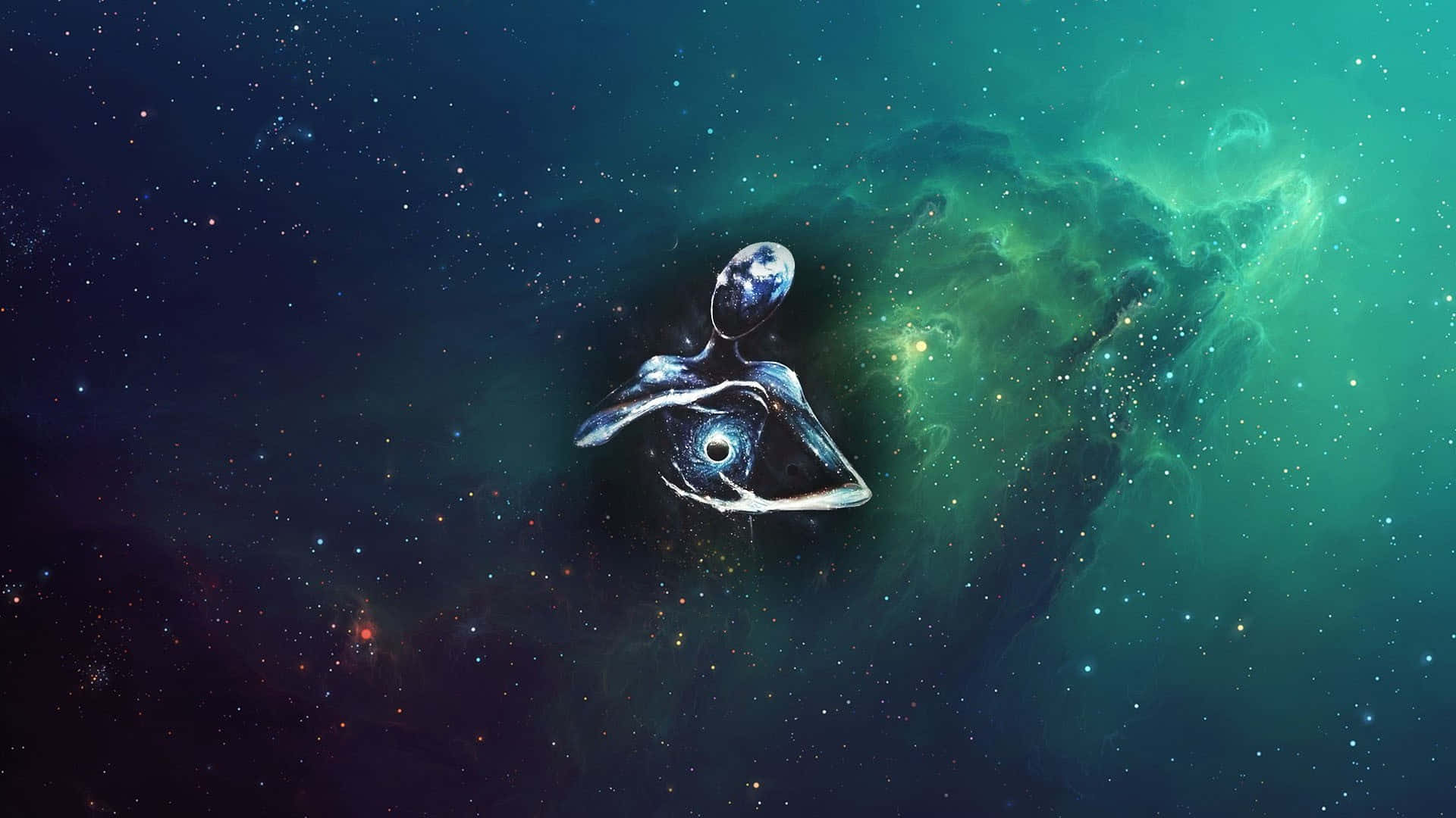 spirituality, cosmic whale, vibrant nebula, Full HD Desktop Wallpaper