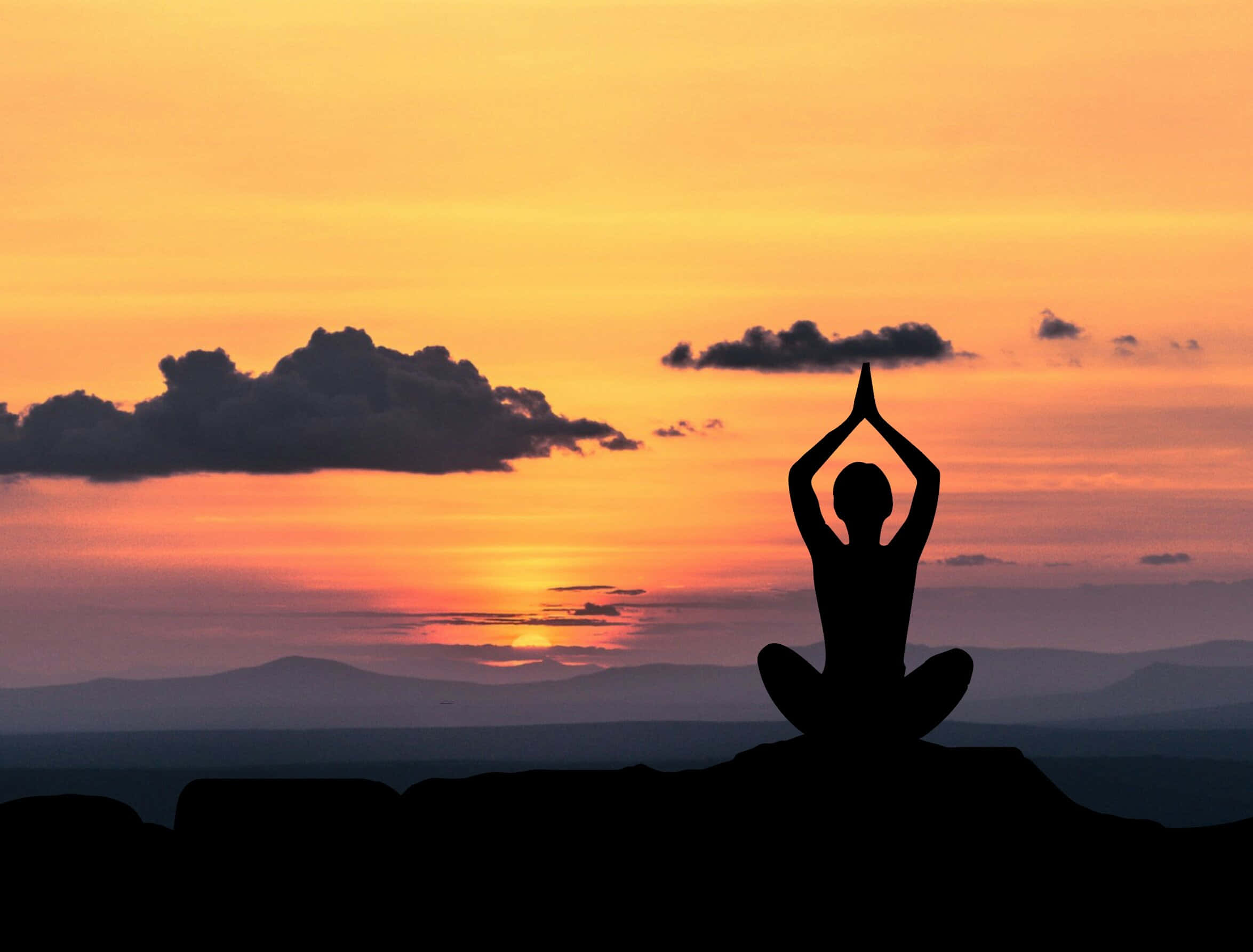 spiritual meditation, yoga pose, cliff, Full HD Desktop Wallpaper