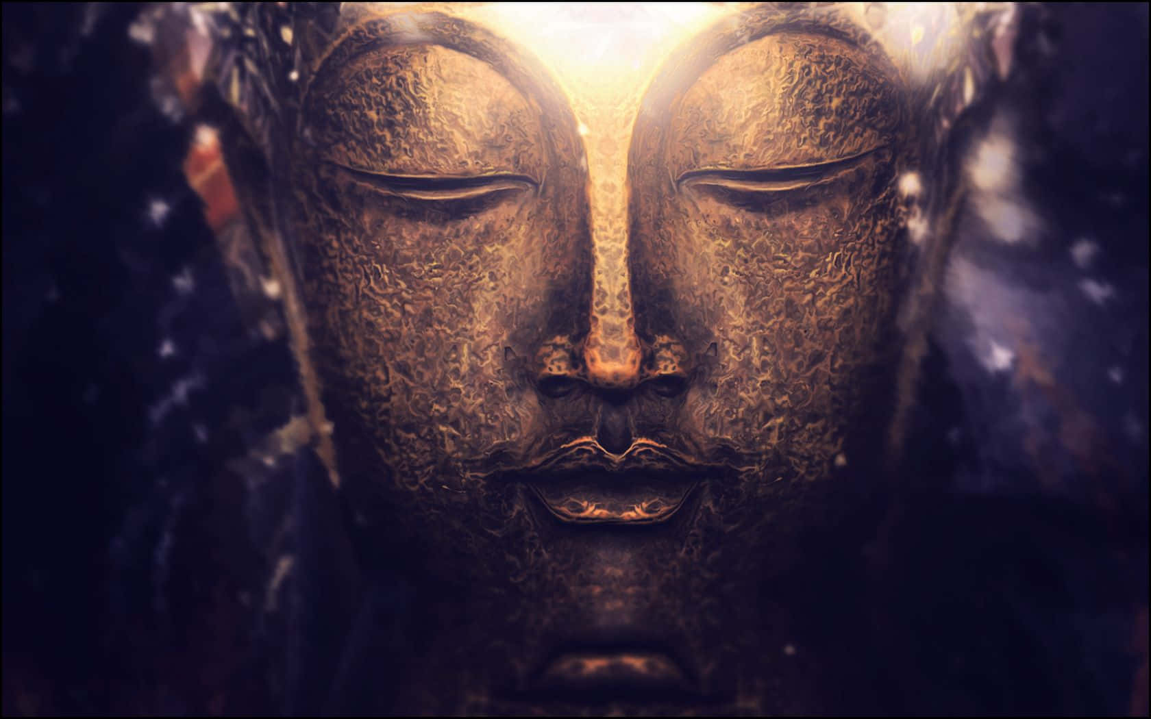 golden Buddha statue, closed eyes, calm light, HD Desktop Wallpaper