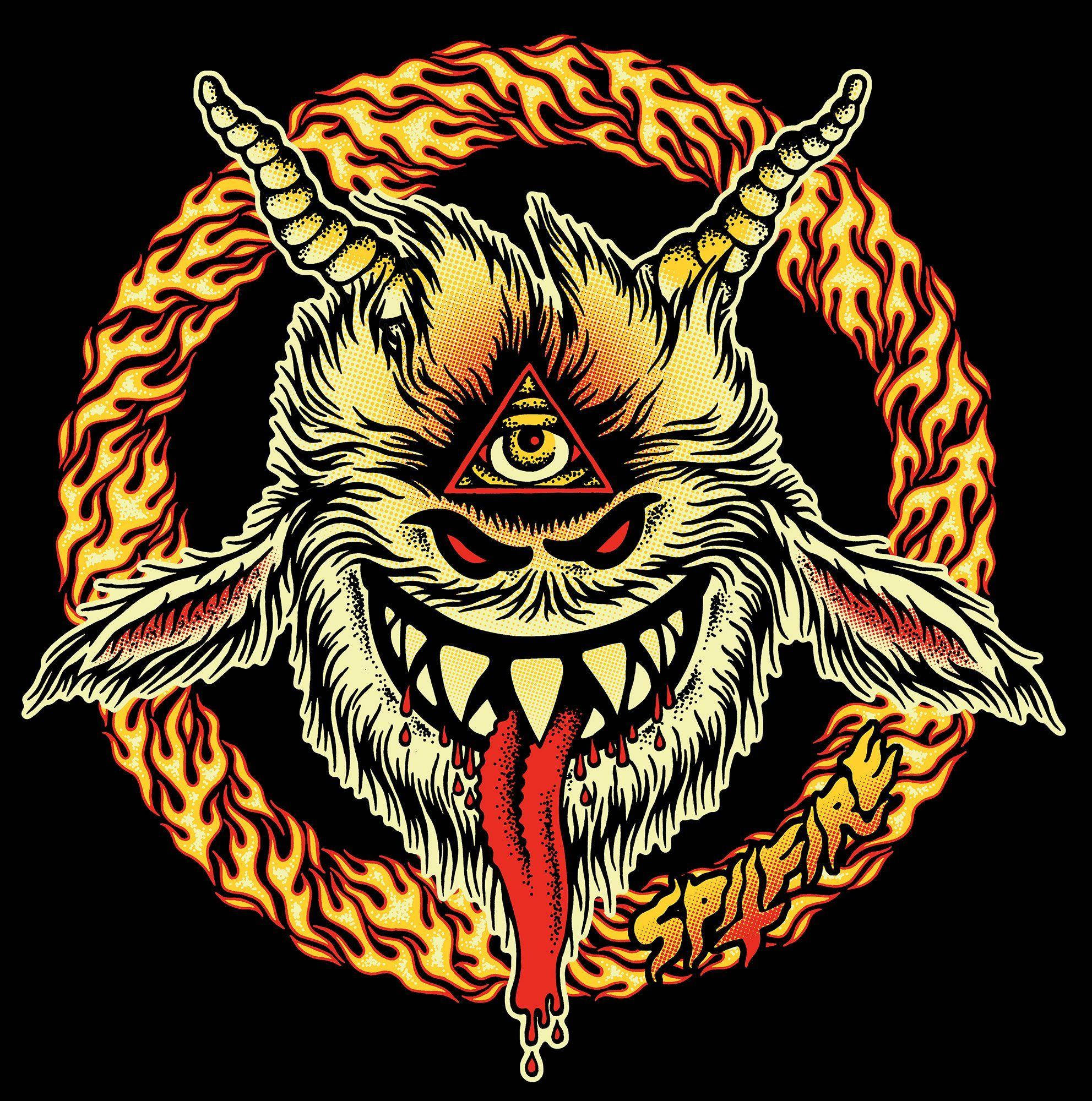 Spitfire Logo, demonic monster, horned demon, Full HD Phone Wallpaper