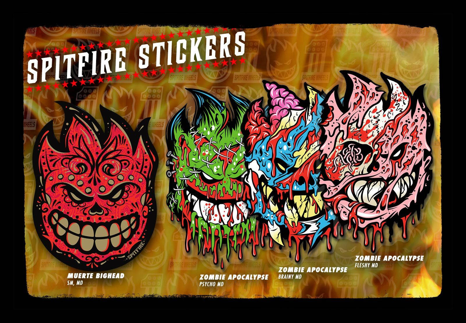 Spitfire Logo, zombie apocalypse, graffiti-style stickers, HD Desktop Wallpaper