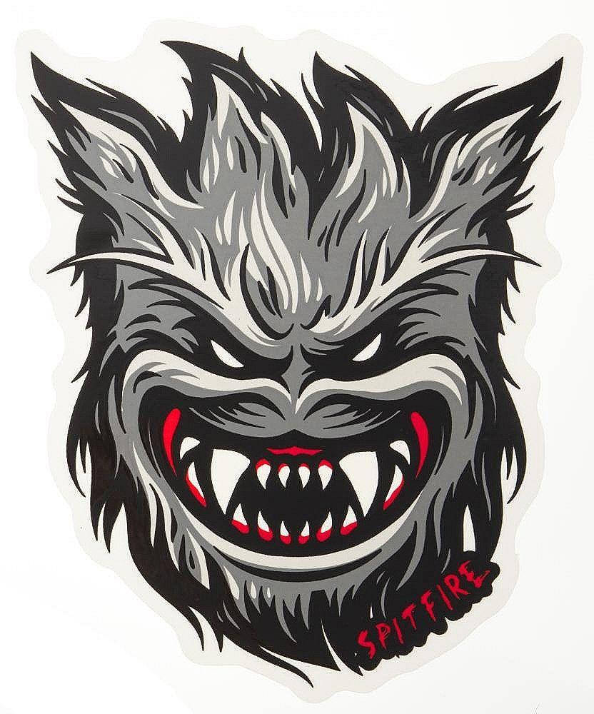 Spitfire Logo, werewolf monster, sharp teeth, SD Phone Wallpaper
