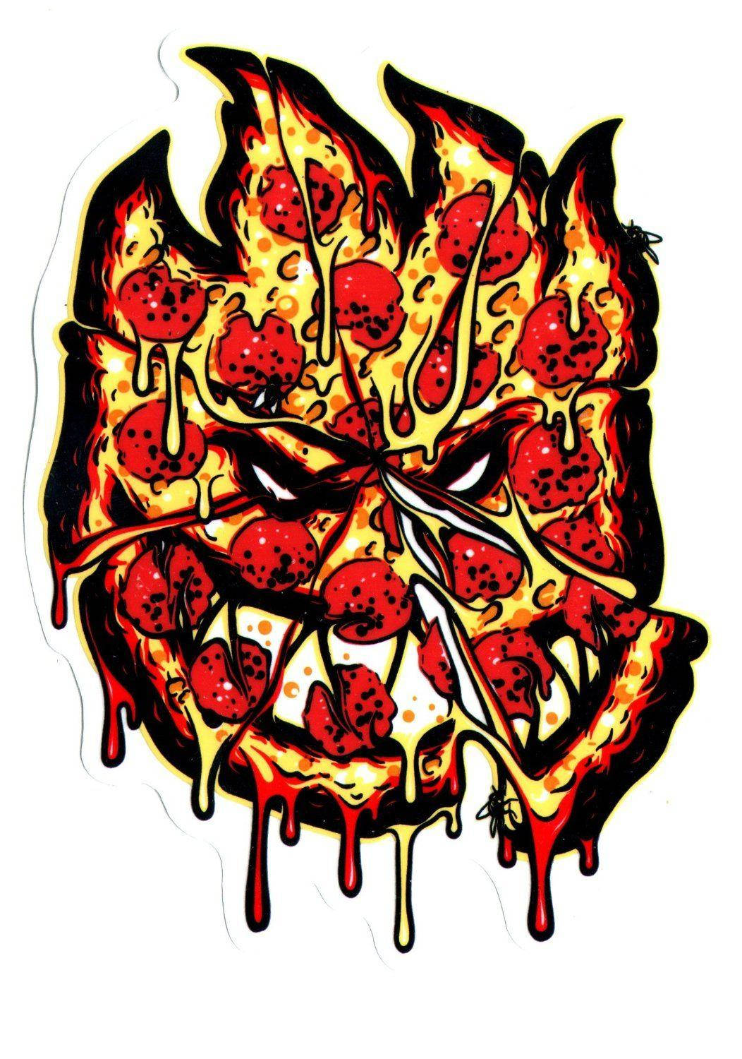 Spitfire Logo, pizza-faced monster, dripping cheese, HD Phone Wallpaper