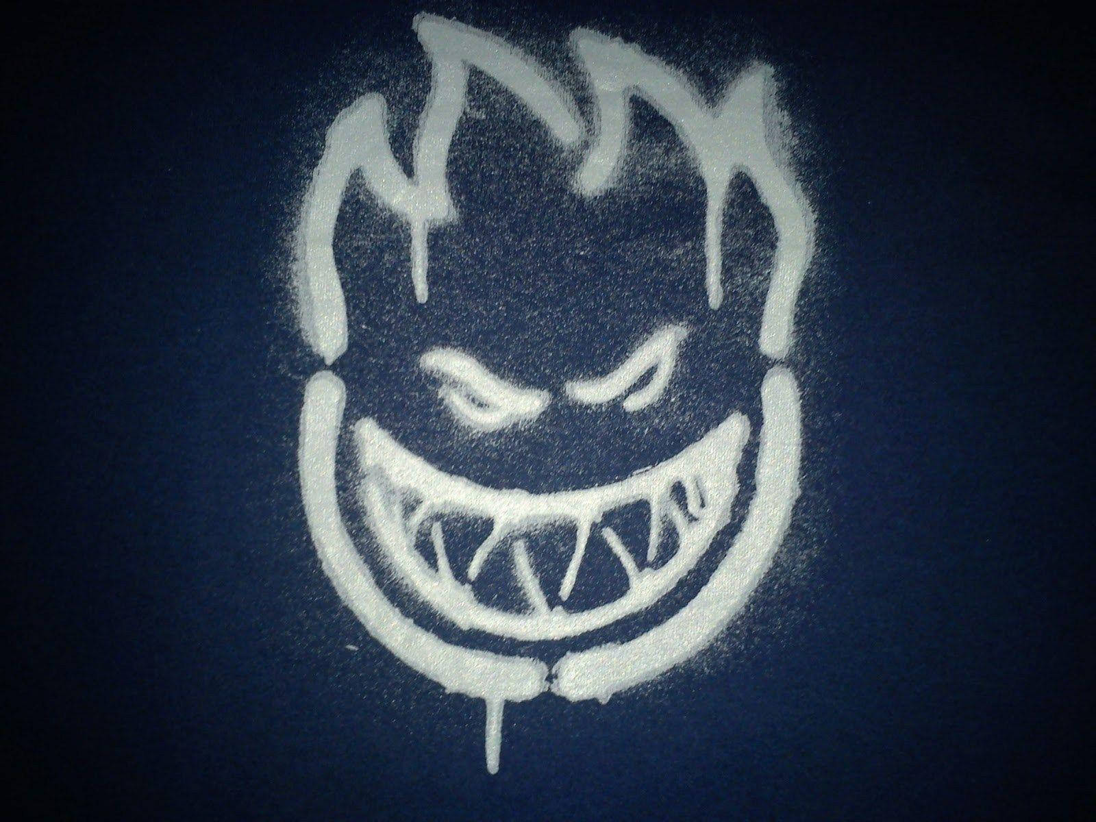 Spitfire Logo, white graffiti art, powder skull, HD Desktop Wallpaper