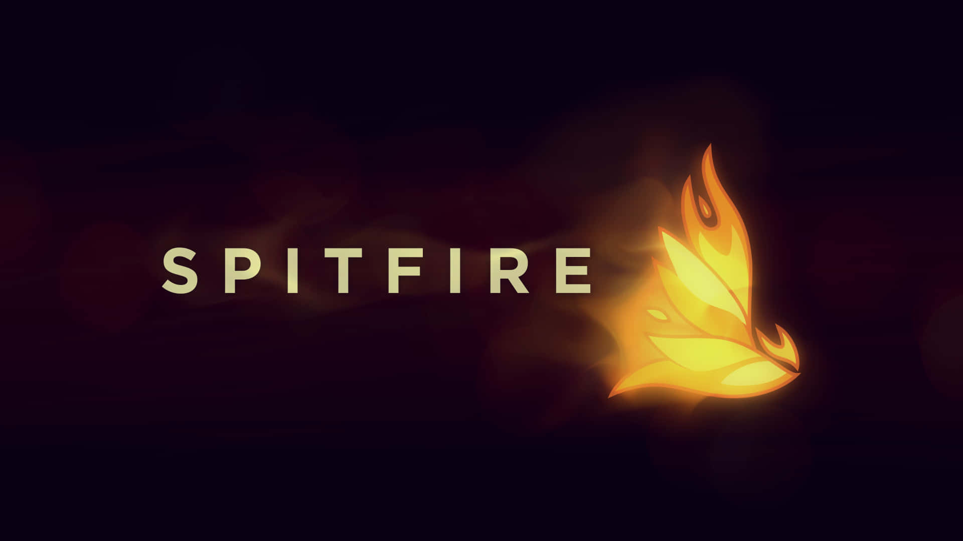 Spitfire, gold letters, stylized fiery bird emblem, Full HD Desktop Wallpaper