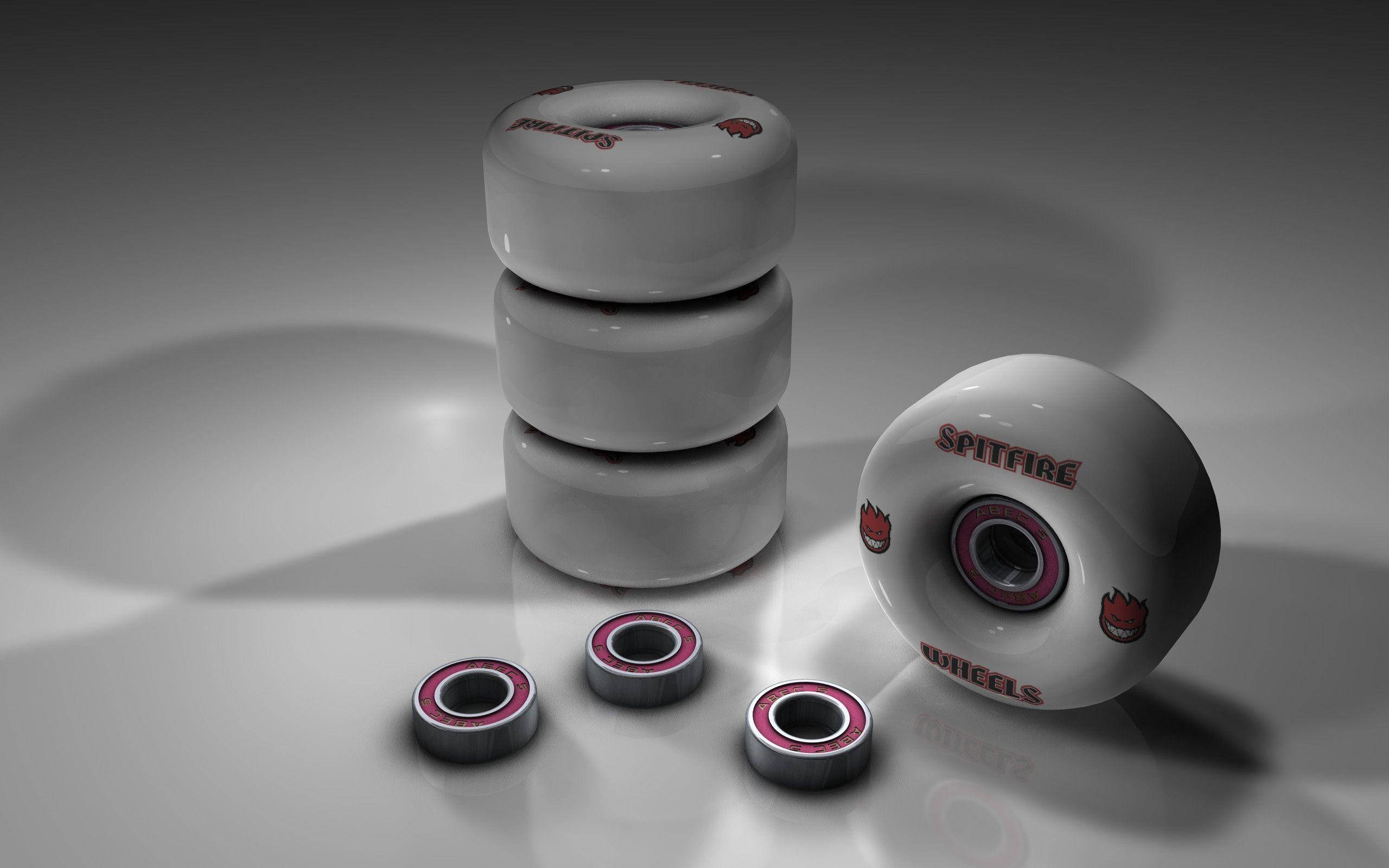 Spitfire, logo, white skateboard wheels, 2K Desktop Wallpaper