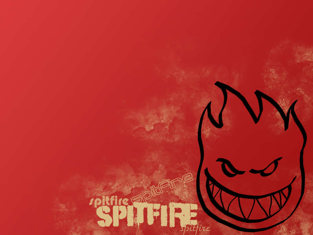 Spitfire Skate, red, black flame logo, SD Desktop Wallpaper