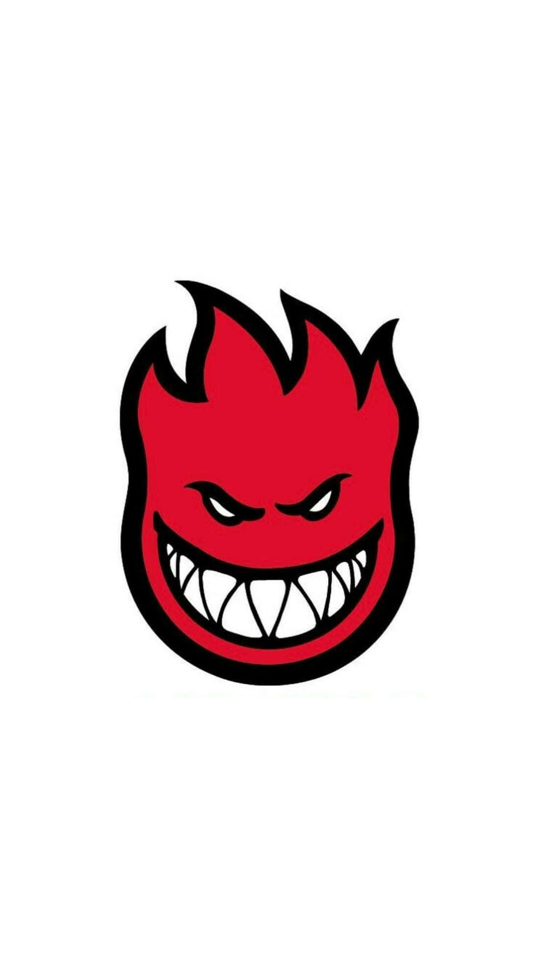 Spitfire Skate, red flaming skull, sharp teeth, Full HD Phone Wallpaper