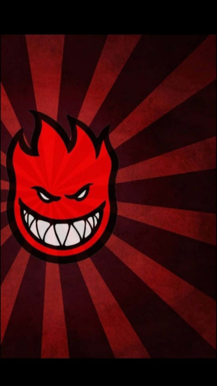 Spitfire Skate, red flame logo, sharp teeth, HD Phone Wallpaper