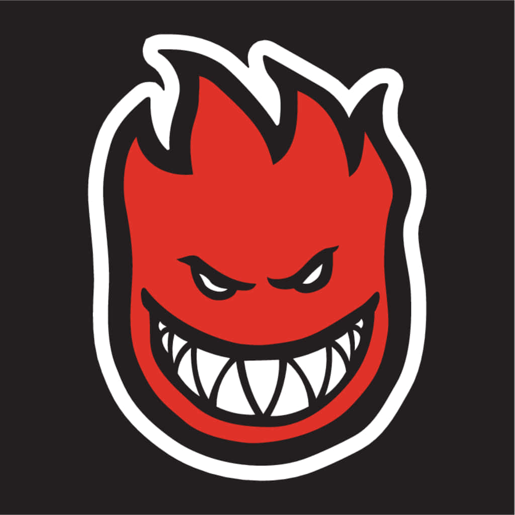 Spitfire Skate, black surface, bold red devil face, SD Desktop Wallpaper