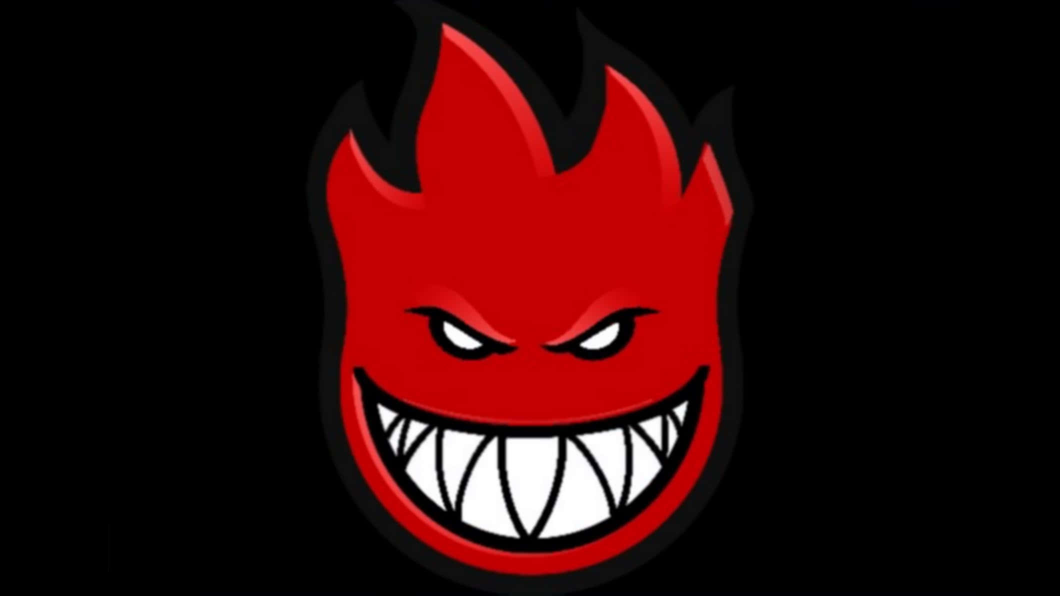 Spitfire Skate, red flame-headed logo, sharp teeth, Full HD Desktop Wallpaper