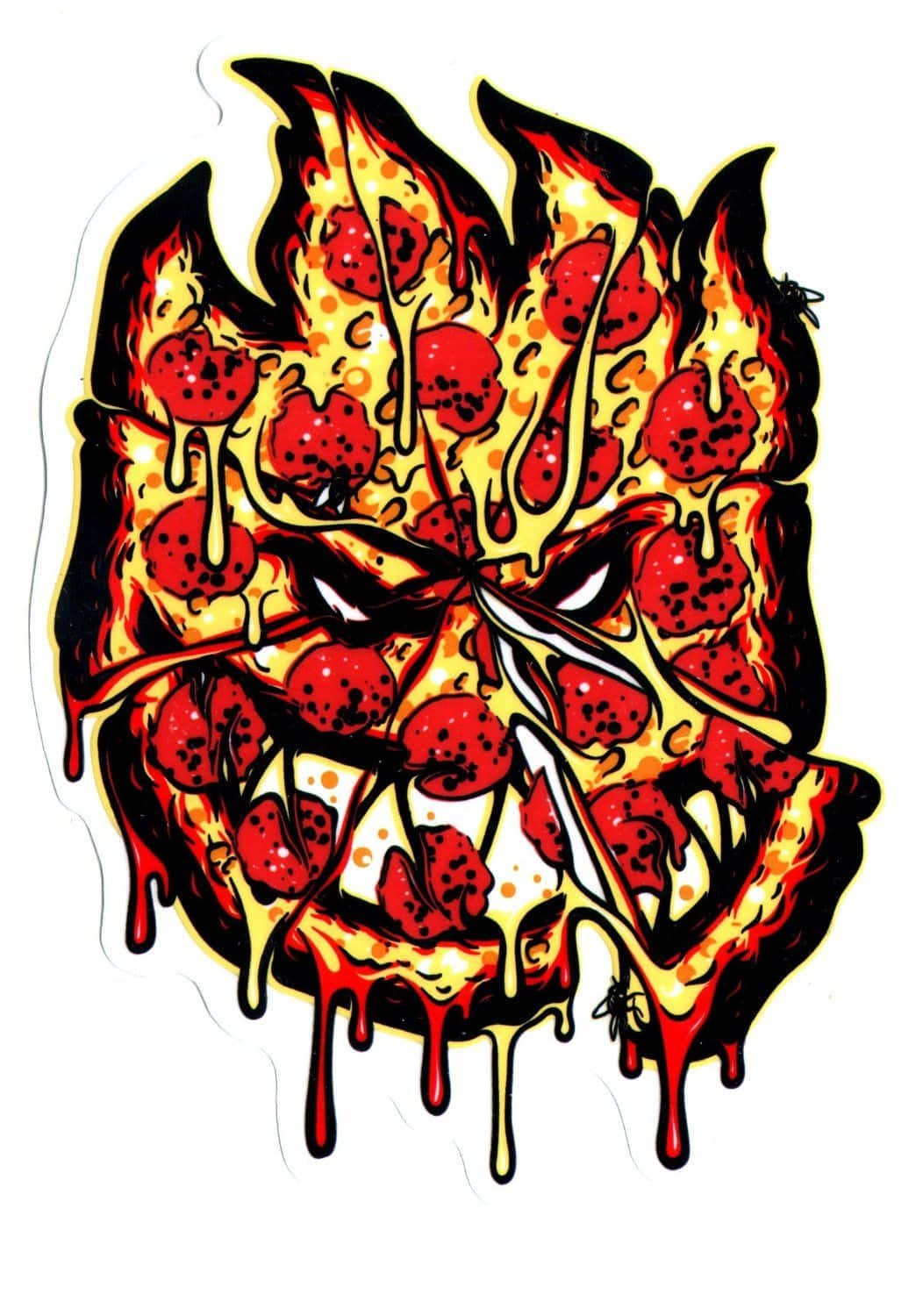 Spitfire Skate, pizza-faced monster, dripping cheese, HD Phone Wallpaper