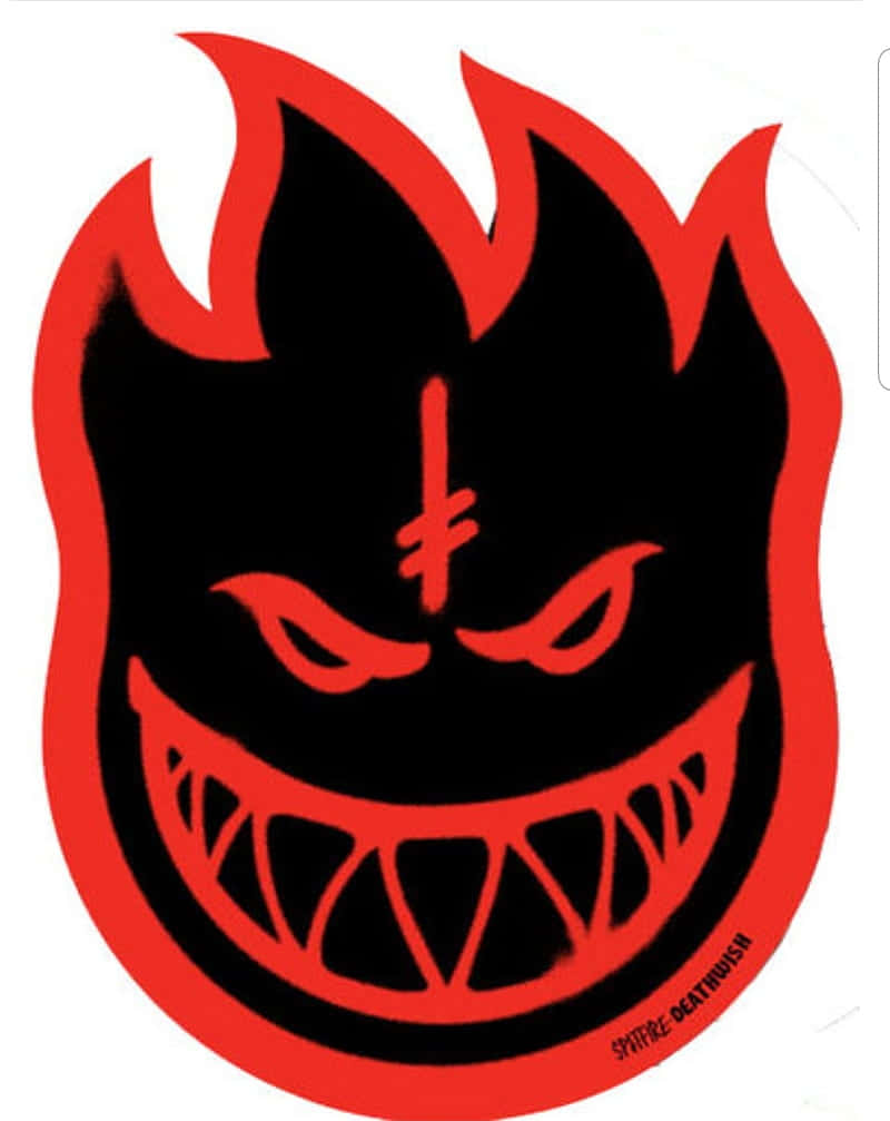 Spitfire Skate, black, red outlines, SD Phone Wallpaper