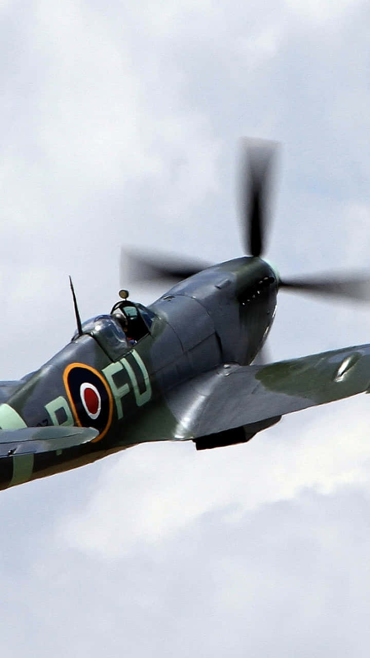 Spitfire, vintage military fighter plane, spinning propeller, HD Phone Wallpaper