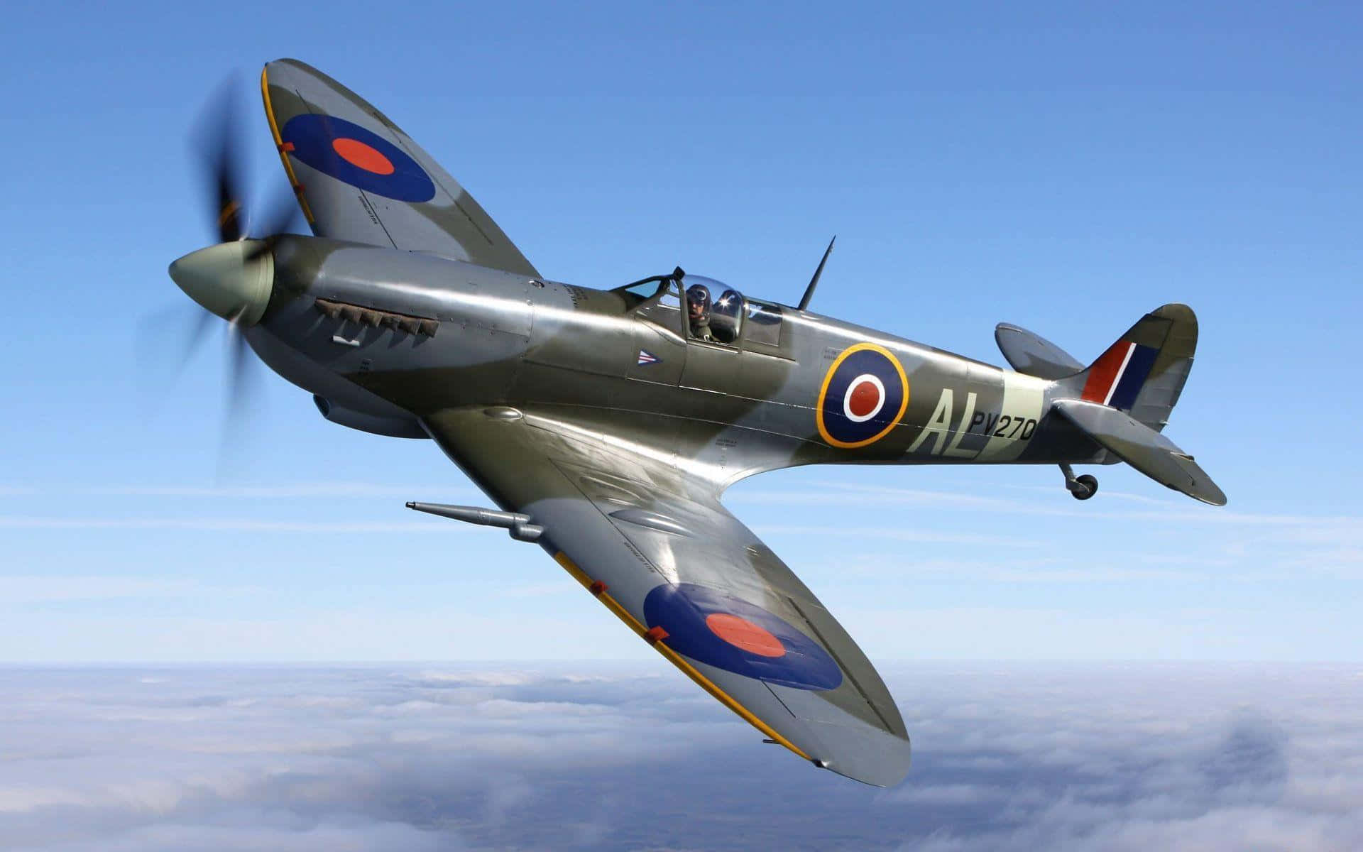 Spitfire, silver, propeller, Full HD Desktop Wallpaper