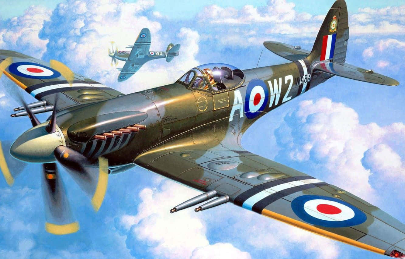 Spitfire, British, bright blue sky, HD Desktop Wallpaper