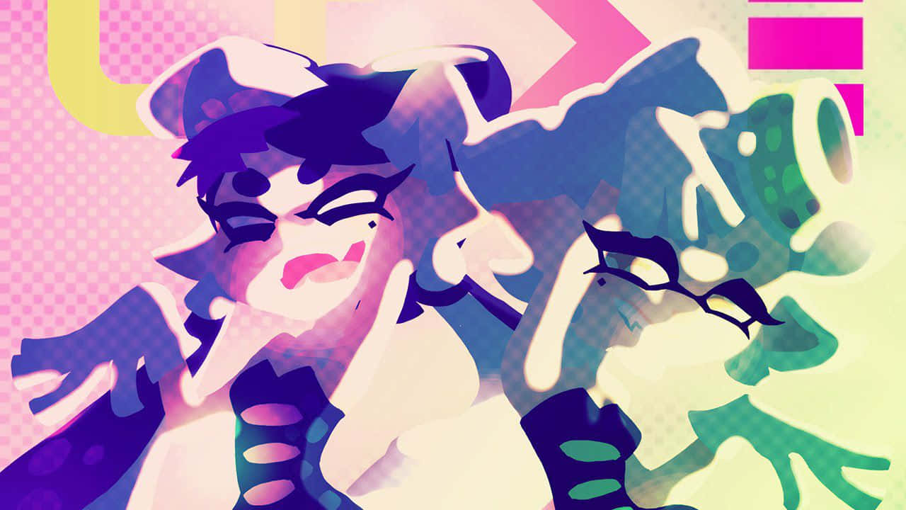 Splatoon 2, vibrant purple, green, HD Desktop Wallpaper