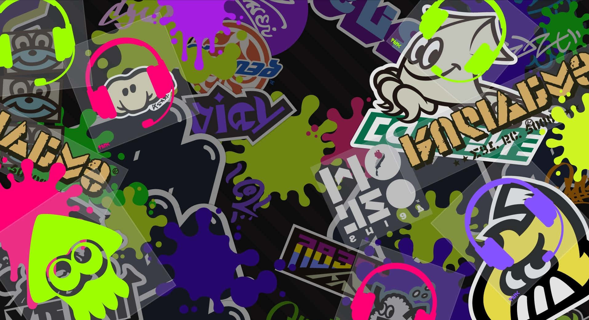 Splatoon 3, graffiti, neon paint splatters, HD Desktop Wallpaper