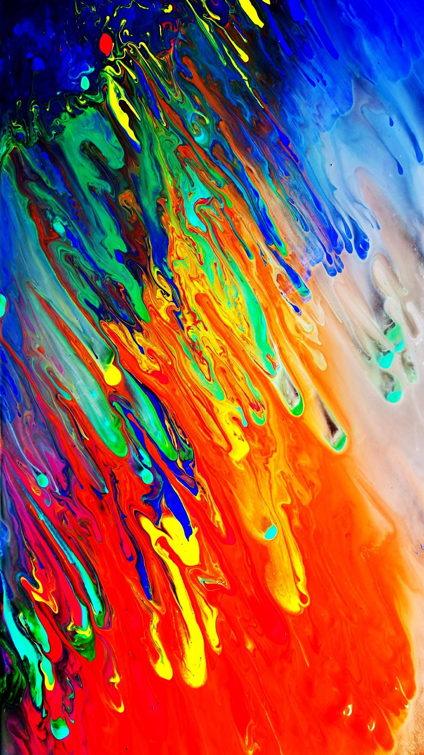 Splatter Paint, 1440 x 2560, fiery reds, 2K Phone Wallpaper