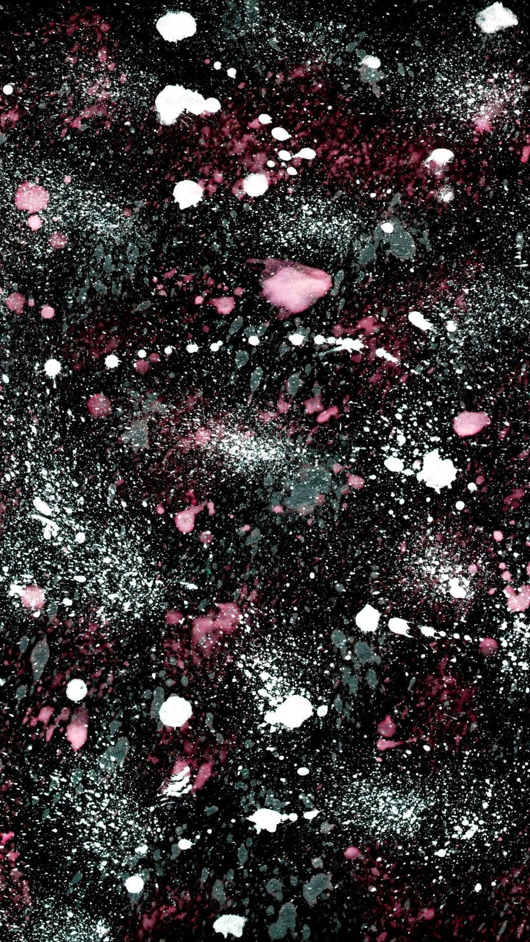 splatter paint, black and pink paint splatter, nebula, Full HD Phone Wallpaper