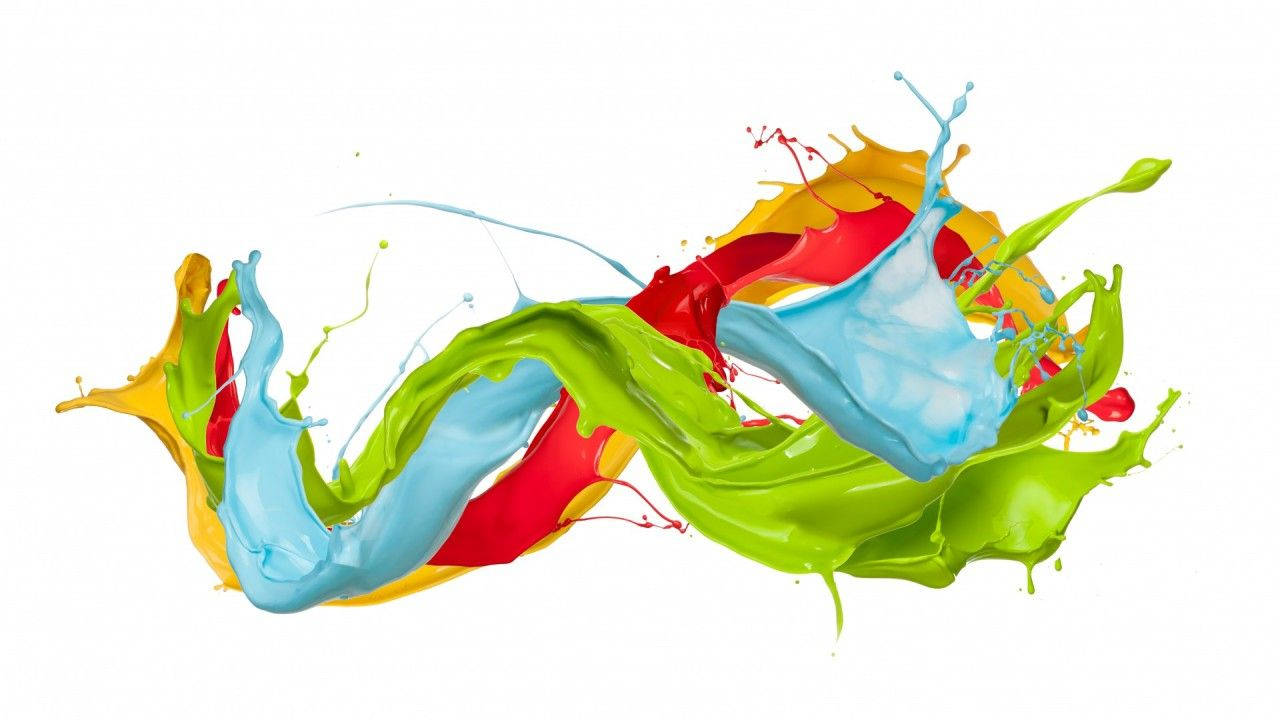 Splatter Paint, red, blue, HD Desktop Wallpaper